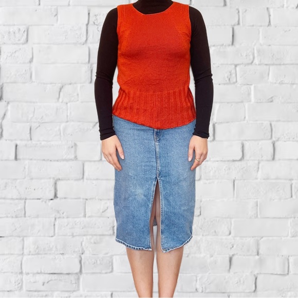 Orange sleeveless knitwear tank- size small - Picture 5 of 6